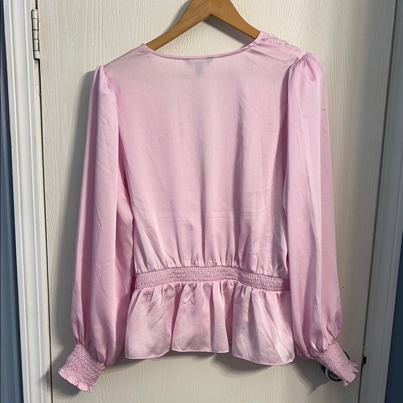 Elegant Pink Wrap Top - Picture 7 of 7